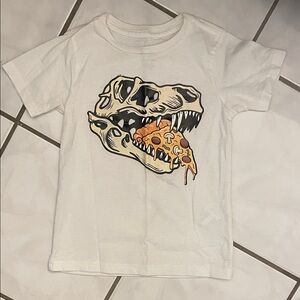 Kids T-Rex Pizza Graphic Tee - Cream